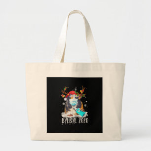 Funny Guinea Pig Christmas Face Mask Bye Bye 2020 Large Tote Bag