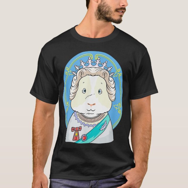 Funny guinea pig dressed as queen Design  T-Shirt (Front)