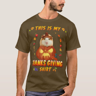 Funny Guinea Pig In Pumpkin Autumn This Is My Than T-Shirt