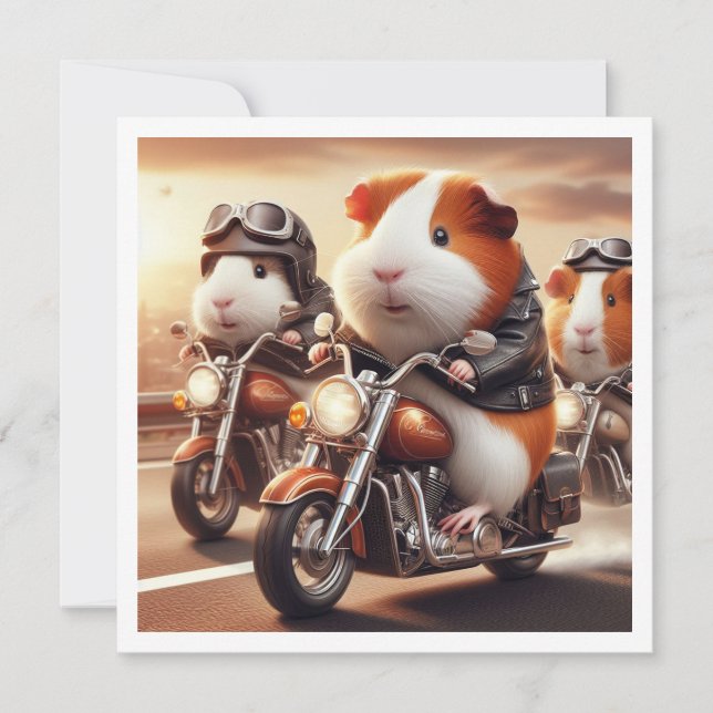 Funny Guinea Pig Invitation, Guinea Pig birthday Invitation (Front)