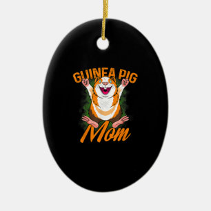 Funny Guinea Pig Lover Gift Womens Mens Ceramic Tree Decoration