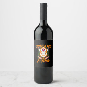 Funny Guinea Pig Lover Gift Womens Mens Wine Label
