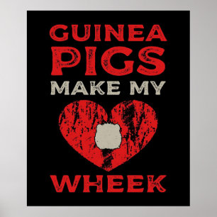 Funny Guinea Pig Make My Wheek Poster