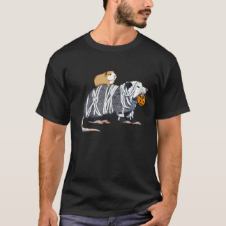 Funny Guinea Pig Riding Mummy Opossum Halloween T-Shirt