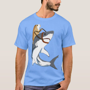 Funny Guinea Pig Riding Shark T-Shirt