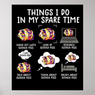 Funny Guinea Pig Things I Do In My Spare Time Poster