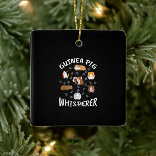 Funny Guinea Pig Whisperer Lovers Ceramic Ornament