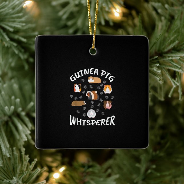 Funny Guinea Pig Whisperer Lovers Ceramic Ornament (Tree)