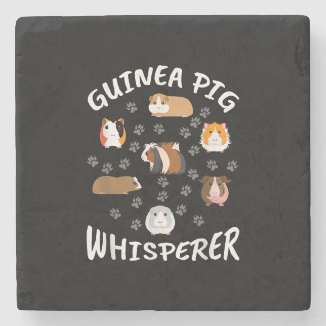 Funny Guinea Pig Whisperer Lovers Stone Coaster (Front)