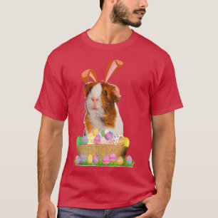 Funny Guinea Pig With cute Bunny Ears Easter Day E T-Shirt