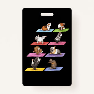 Funny Guinea Pig Yoga ID Badge