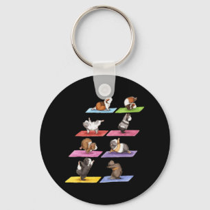 Funny Guinea Pig Yoga Key Ring