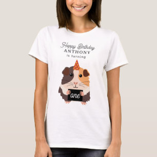 Funny Guinea Pigs Pet Kids Birthday Name Age Mum T-Shirt