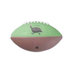 Funny Guineafowl bird cartoon illustration American Football
