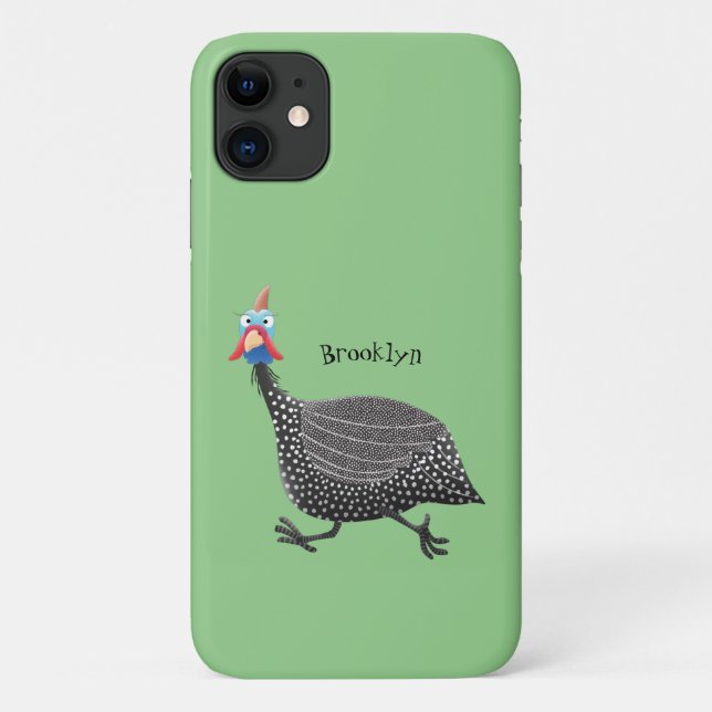Funny Guineafowl bird cartoon illustration Case-Mate iPhone Case (Back)