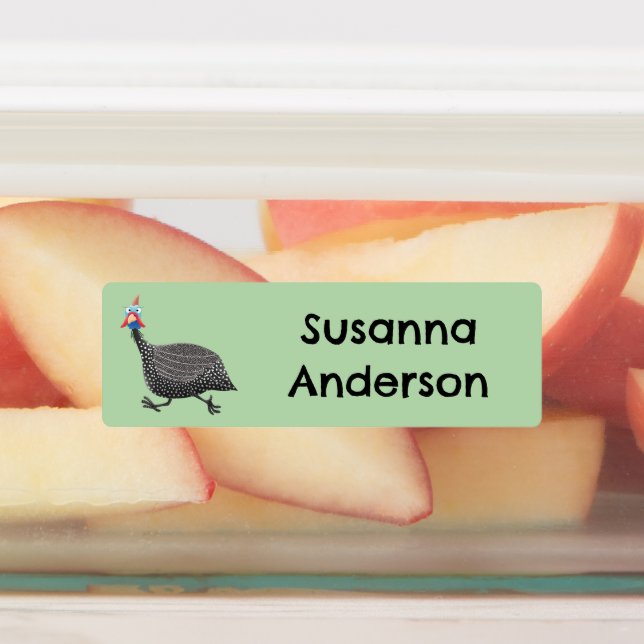 Funny Guineafowl bird cartoon personalised (Affixed)