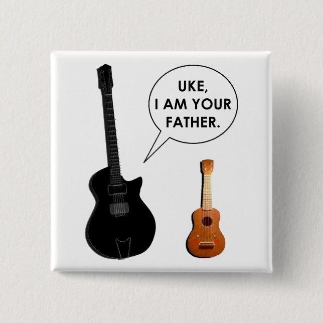 funny guitar 15 cm square badge (Front)