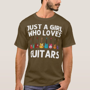 Funny Guitar Art Girls Kids Guitar Player Music In T-Shirt
