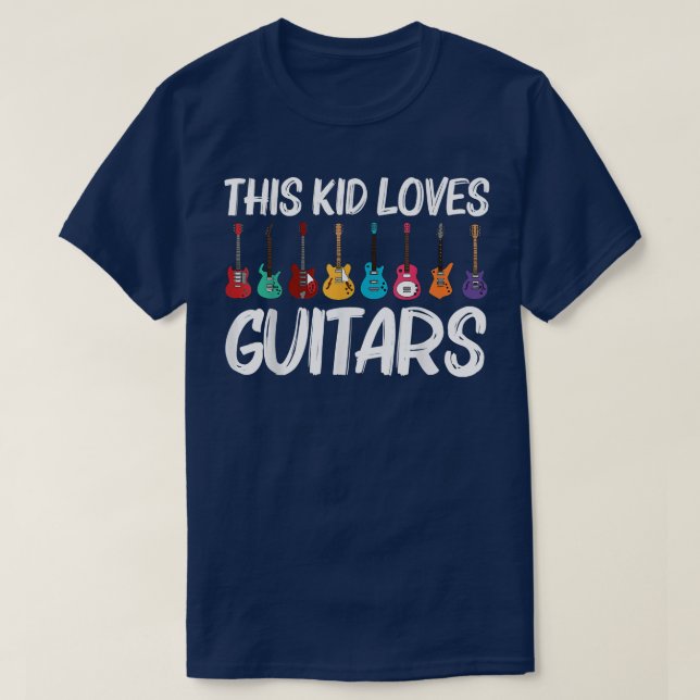 Funny Guitar Art Kids Boys Girls Guitar Player Ins T-Shirt (Design Front)