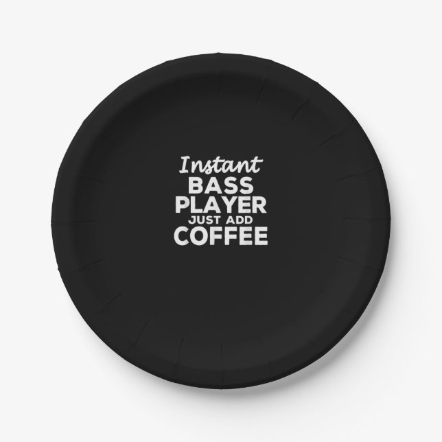 Funny Guitar Bass Players Gift Coffee Lovers Paper Plate (Front)
