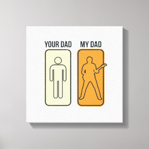 Funny Guitar Dad Vintage Engraving Shirt Design_1 Canvas Print