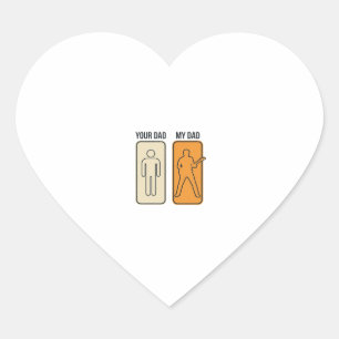 Funny Guitar Dad Vintage Engraving Shirt Design_1 Heart Sticker