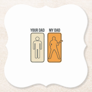 Funny Guitar Dad Vintage Engraving Shirt Design_1 Paper Coaster