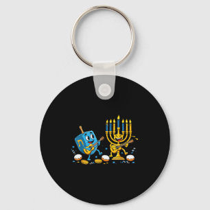 Funny Guitar Dreidel Menorah Hanukkah Kids Womens Key Ring