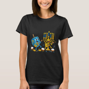 Funny Guitar Dreidel Menorah Hanukkah Kids Womens T-Shirt
