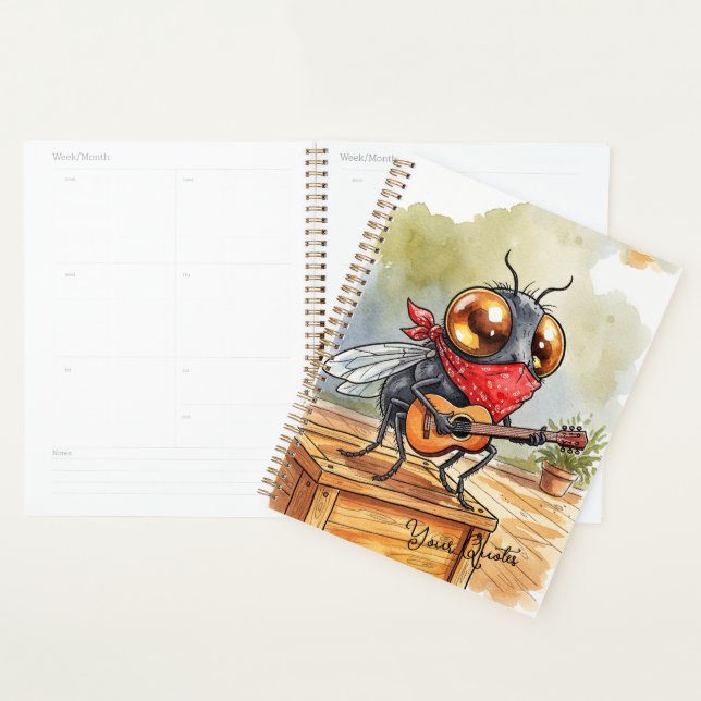 Funny Guitar Fly Art Planner (Display)