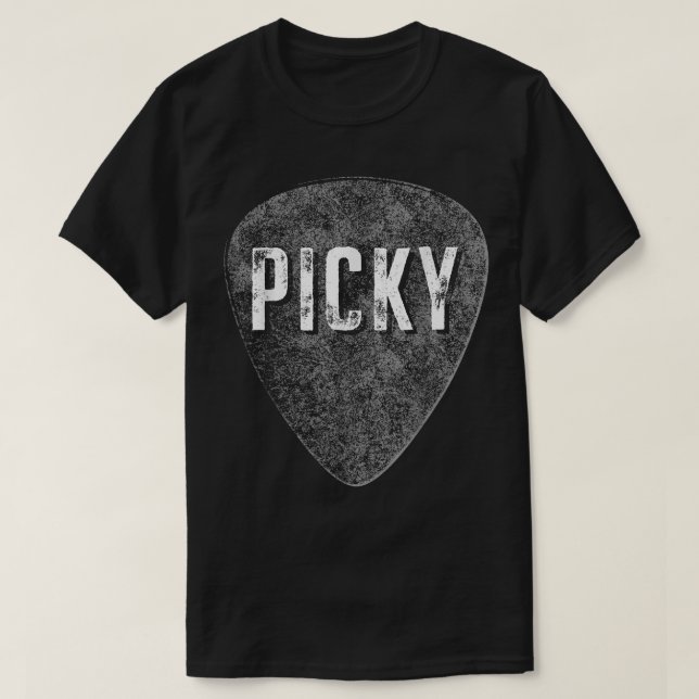 Funny Guitar Picky Vintage Music 848 T-Shirt (Design Front)