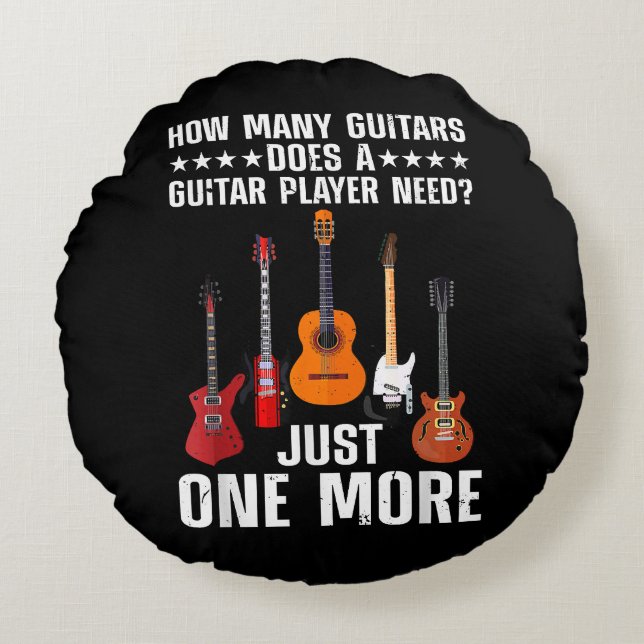 Funny Guitar Player Art For Men Women Guitarist Gu Round Cushion (Front)