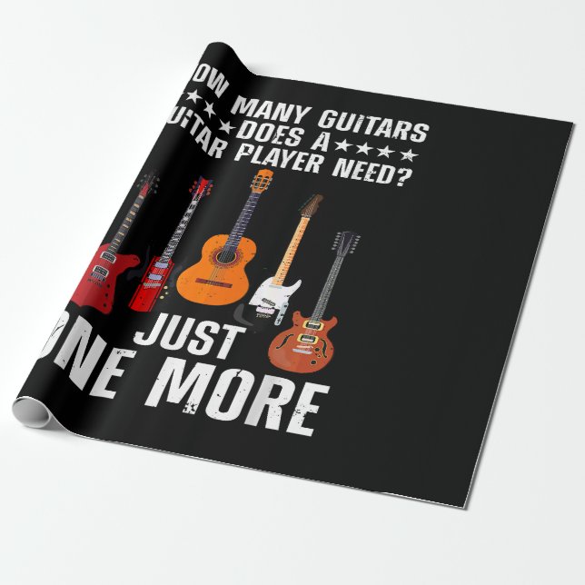 Funny Guitar Player Art For Men Women Guitarist Gu Wrapping Paper (Unrolled)