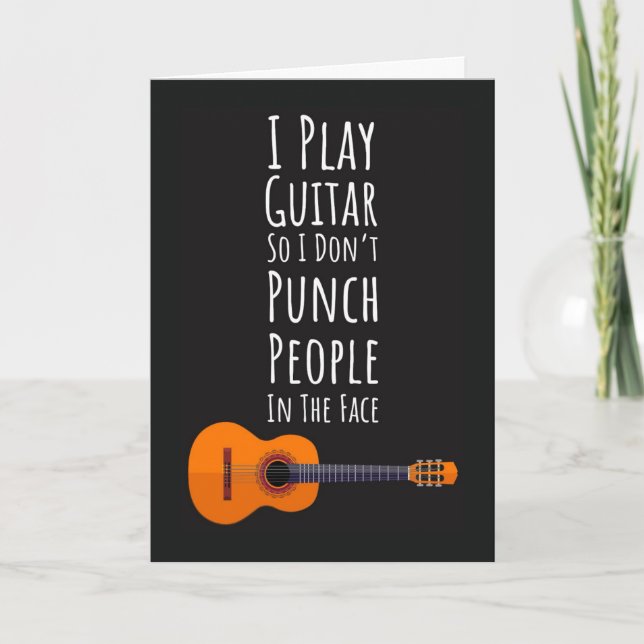 Funny Guitar Player Cards Guitarist Musician Music (Front)