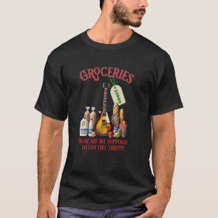 Funny Guitar Player Groceries Food Rock Blues Band T-Shirt