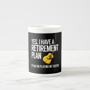 Funny Guitar Player Retirement Gift Bone China Mug