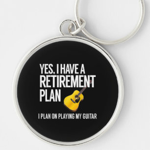 Funny Guitar Player Retirement Gift Key Ring