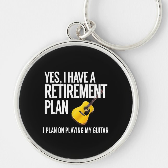 Funny Guitar Player Retirement Gift Key Ring (Front)