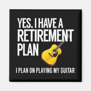 Funny Guitar Player Retirement Gift Magnet