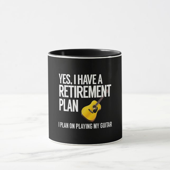 Funny Guitar Player Retirement Gift Mug (Center)