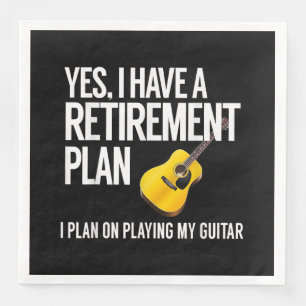 Funny Guitar Player Retirement Gift Napkin