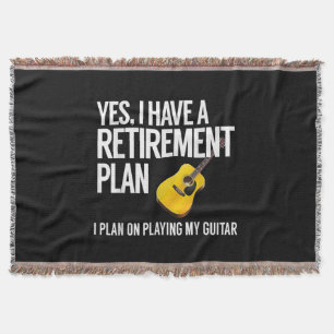 Funny Guitar Player Retirement Gift Throw Blanket
