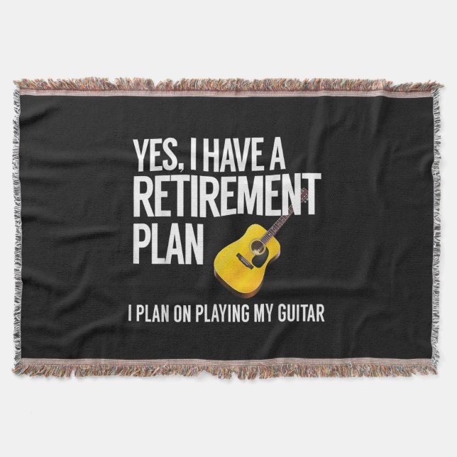 Funny Guitar Player Retirement Gift Throw Blanket (Front)
