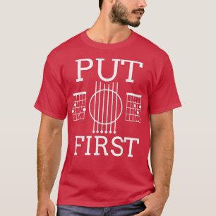 Funny Guitar Put God First Vintage Music T-Shirt