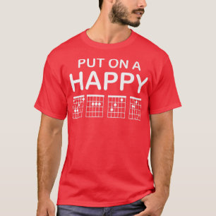 Funny Guitar Put On A Happy Face Vintage Music395 T-Shirt