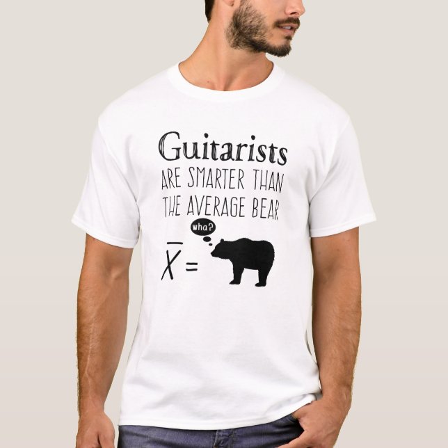 Funny Guitar T-shirt - Average Bear (Front)