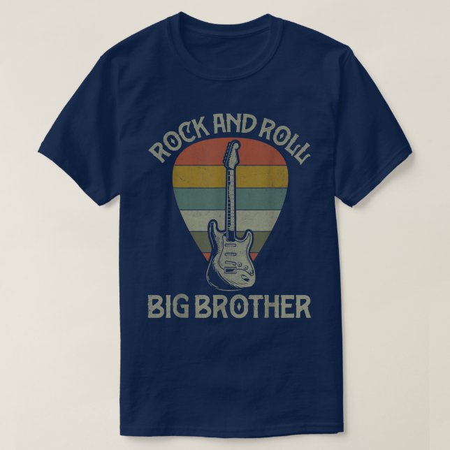 Funny Guitarist Big Bro , Sibling Brother Guitar P T-Shirt (Design Front)