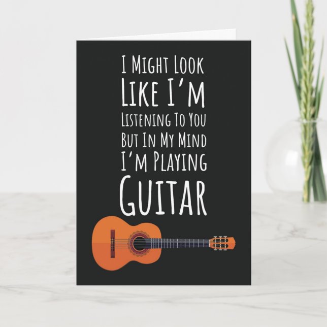 Funny Guitarist Card Guitar Player Rock Band Humor (Front)