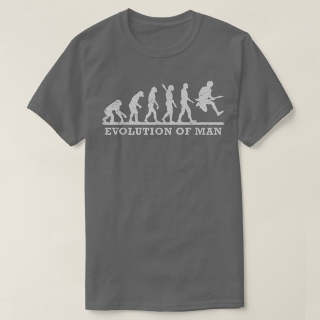 Funny Guitarist Guitar Evolution Man 865 T-Shirt (Design Front)