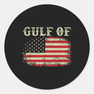Funny Gulf Of United States Of America Flag 1 Classic Round Sticker